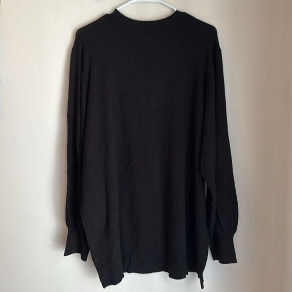 Torrid Fitted Pullover Mock Neck Sweater keyhole sexy Black Sweater 4X NWT goth! - Picture 11 of 11